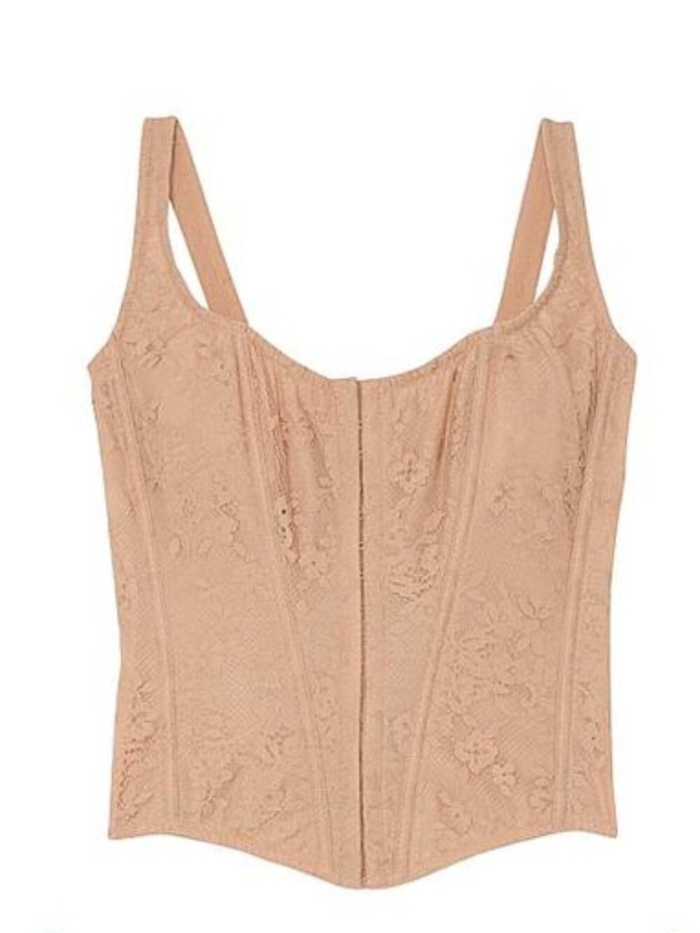 New! Victoria’s Secret Praline Classic Lace-Overlay Corset Top L 34217